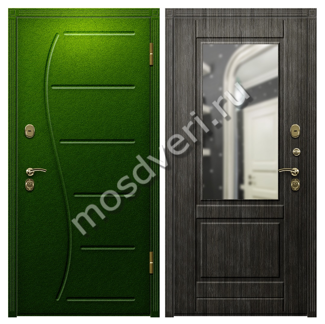 Теплая входная дверь с зеркалом TD-23 - купить от производителя Мосдвери Теплая входная дверь с зеркалом TD-23