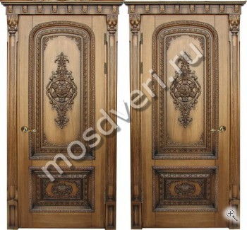 Элитная входная дверь для загородного дома с резьбой - купить от производителя Мосдвери Элитная входная дверь для загородного дома с резьбой